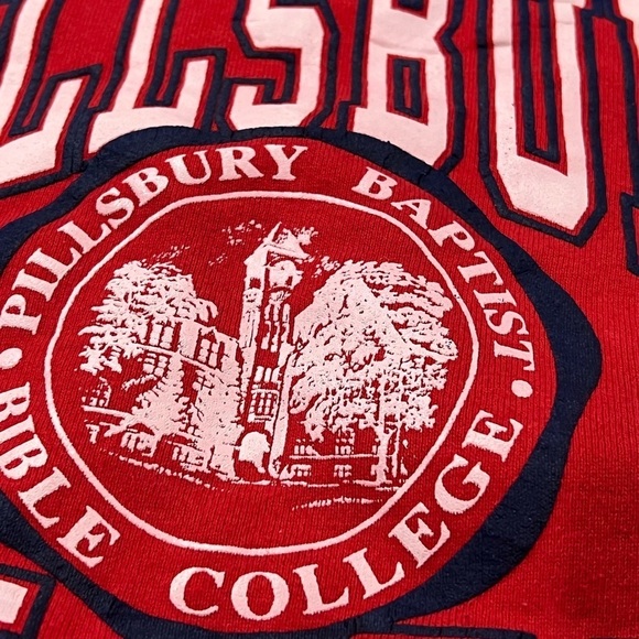 Vintage Pillsbury College Minnesota Collegiate Red 1980s Crewneck Sweatshirt - Picture 3 of 5